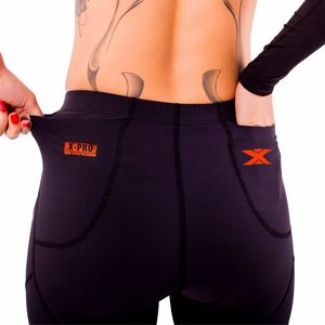 Bermuda BIKE X-Pro DX3 - Preto / Laranja Flúor - Feminino