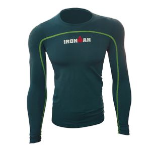 Camisa de Alta Compressão Ed. Especial IronMan Manga Longa Masculina - Verde Escuro