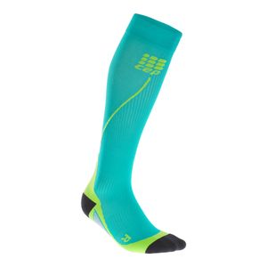 Meia de Compressão CEP Run Socks 2.0 Masculina - Verde Água / Limão
