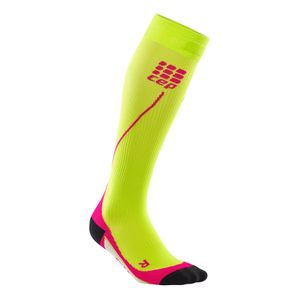 Meia de Compressão CEP Run Socks 2.0 Feminina - Limão / Rosa