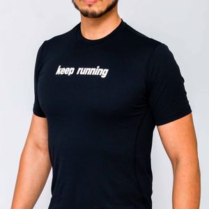Camiseta Keep Running Performance Masculina - Preta