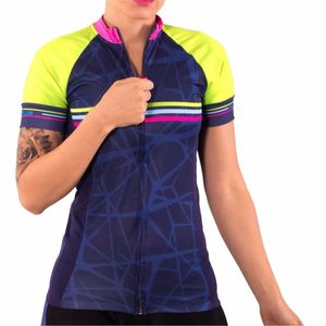 Camisa de Ciclismo DX3 MAXX  Feminina- Marinho / Flúor