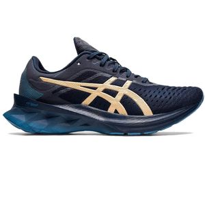 Tênis Asics Novablast Feminino - Azul Marinho / Dourado