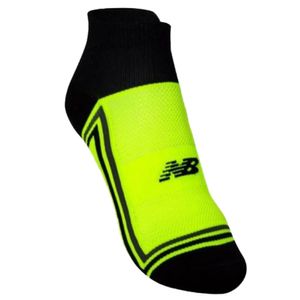 Meia New Balance Performance Invisível Masculina - Amarelo Flúor / Preta