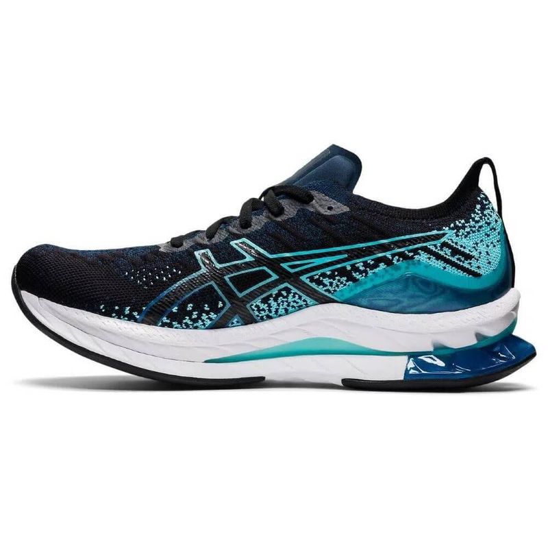 T nis Asics Kinsei Blast Masculino Preto e Azul Keep Running