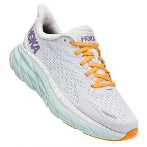 Tênis HOKA Clifton 8 Feminino - Branco / Azul Claro