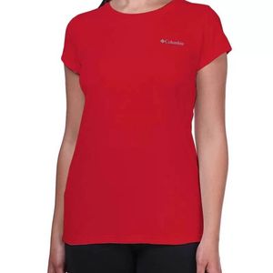 Camiseta Columbia Neblina Manga Curta Feminina - Vermelho