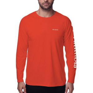 Camiseta Columbia Aurora Manga Longa Masculina -Laranja