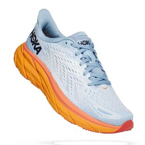 Tênis HOKA Clifton 8 Feminino - Azul Claro e Salmão