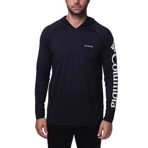Camiseta Columbia Aurora Manga Longa Com Capuz Masculina - Preto