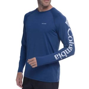 Camiseta Columbia Aurora Manga Longa Masculina - Azul