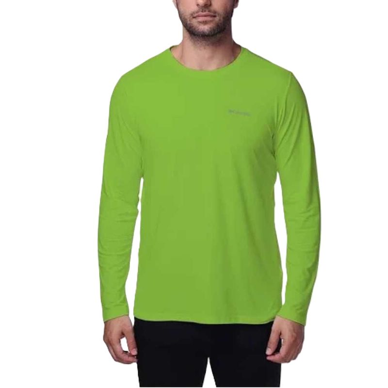 Camiseta-Columbia-Neblina-Manga-Longa-Masculina---Verde-Limao