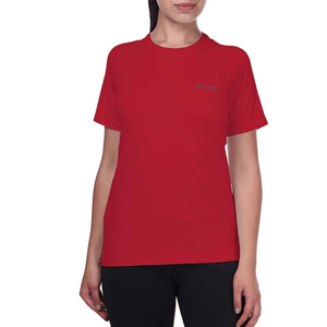 Camiseta Columbia Aurora Manga Curta Feminina -Vermelho